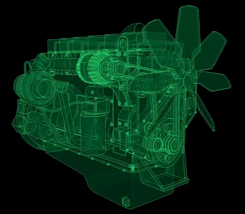 Grote dieselmotor
