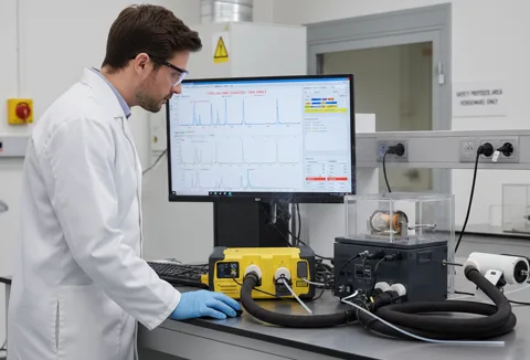 Batterijtest met FTIR-gasanalyse